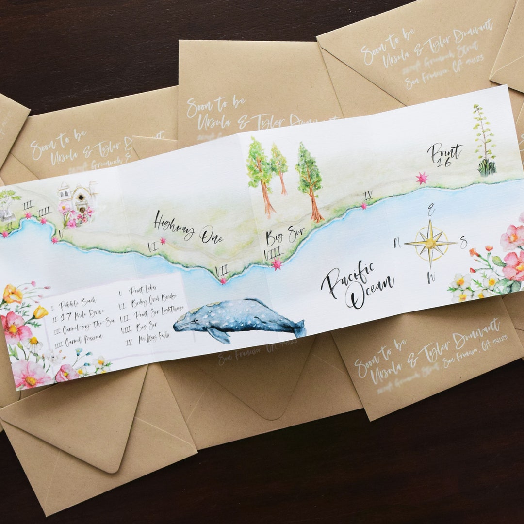 Custom Watercolor Maps Wedding Map Watercolor Wedding Map - Etsy