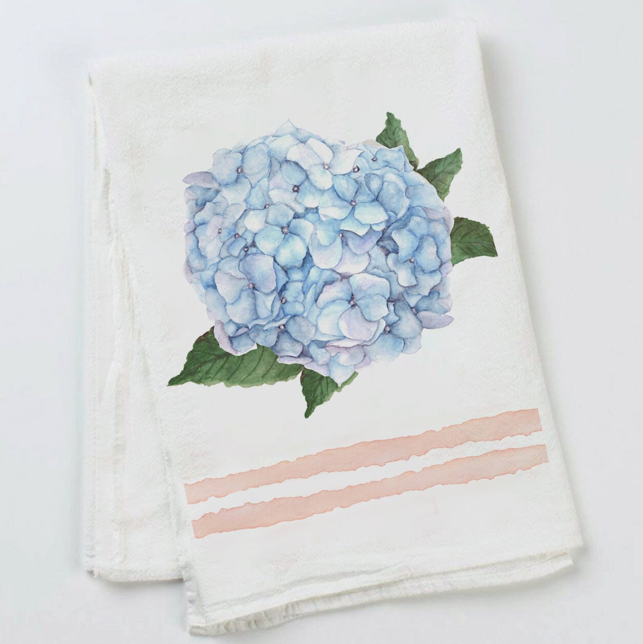 Hydrangea Tea Towel Blue Hydrangea Flour Sack Towel Organic Etsy
