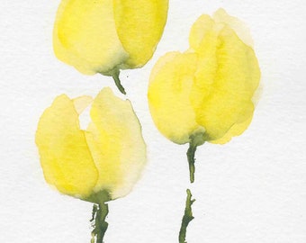 Yellow Tulip Greeting Card - Gift Box of 6 Cards