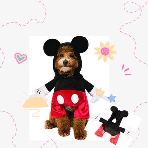 Mickey mouse top costume for dog