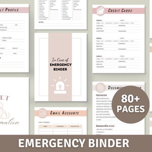 Family Emergency Binder  -  Important Document Organizer , In Case of Emergency , End of Life Planner // Fillable and Printable PDF