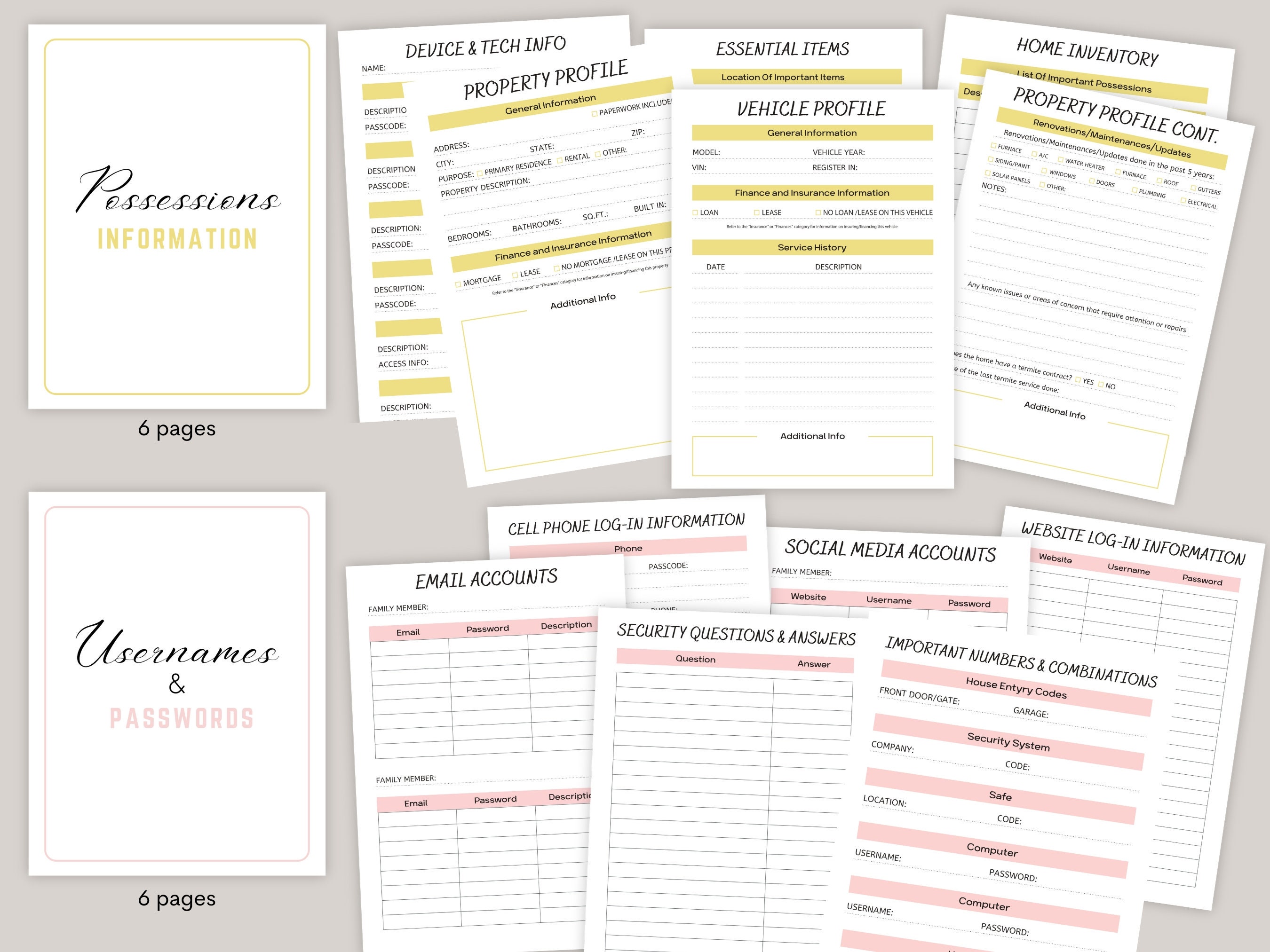 Emergency Binder Fillable and Printable PDF - 