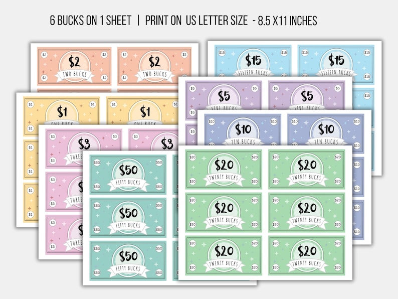 Printable Play Money for Kids - Digital Instant Download - Pretend Play ...
