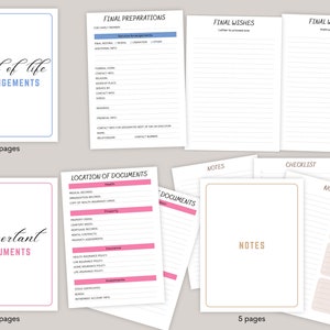 May include: A printable end-of-life planning checklist with sections for final wishes, service arrangements, important documents, and notes. The checklist is designed to help individuals organize their affairs and ensure their wishes are carried out.