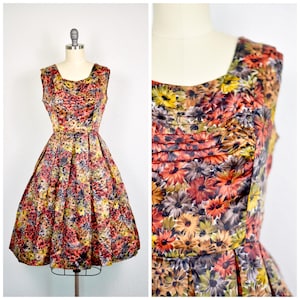 Vintage 1950/60s floral full skirt day dress with matching bolero *S*