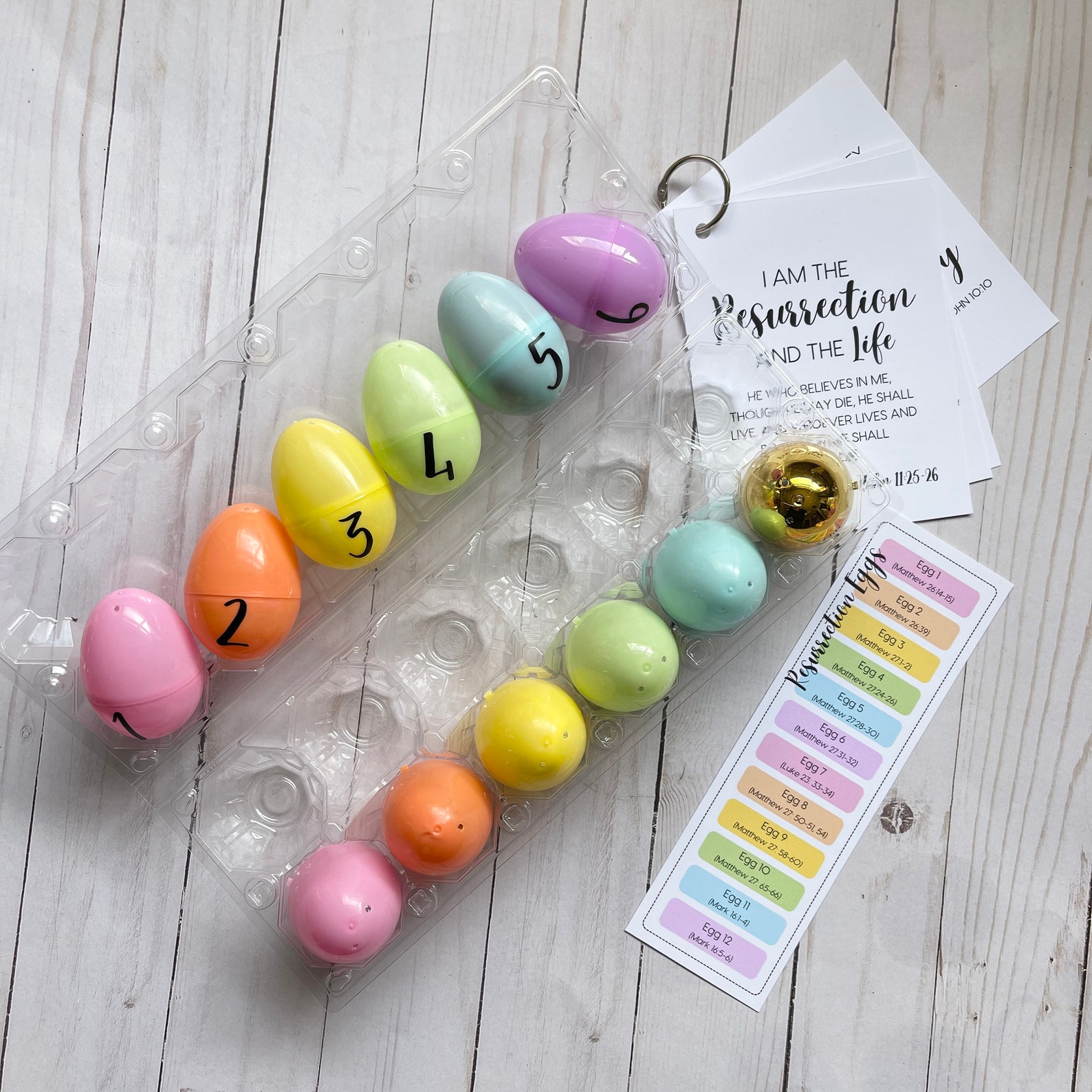 Resurrection Easter Egg Set Countdown Activity Religious Easter ...
