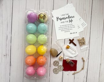 Resurrection Easter Egg Set Countdown Activity Religious Easter Tradition Easter Egg Set Game Easter Church Lesson