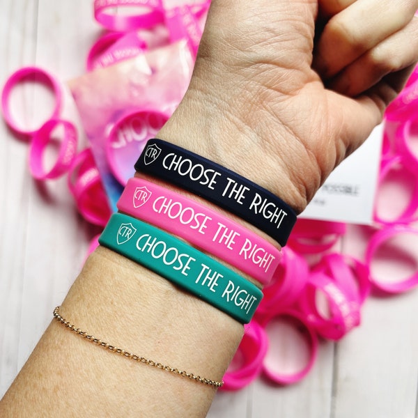 CTR | BULK Choose the Right silicone bracelet | Primary birthday gift | Baptism gift | Religious gift | Easter Basket filler