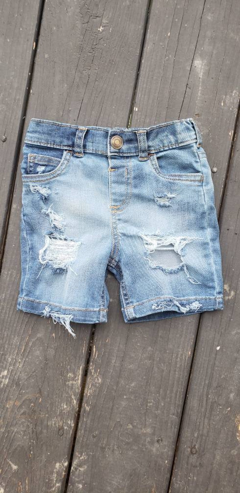 Distressed Bleached Jean Shorts