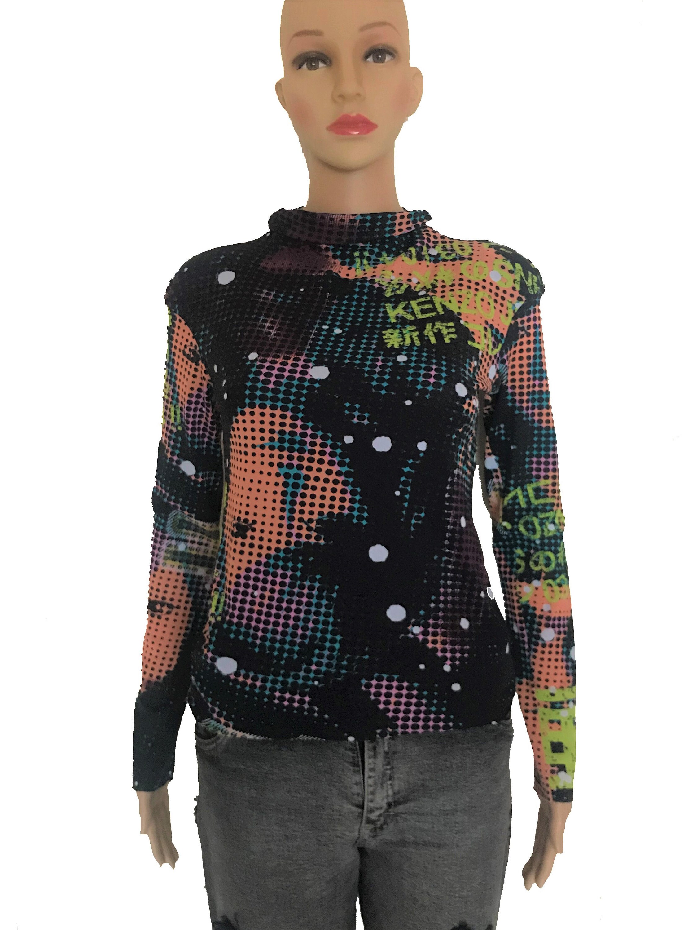 Image of Vintage Kenzo 's Rare Top Jumper Japanese Scrolls