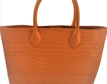 Buy Reserved EDINA RONAY LONDON Orange Croc Embossed Leather