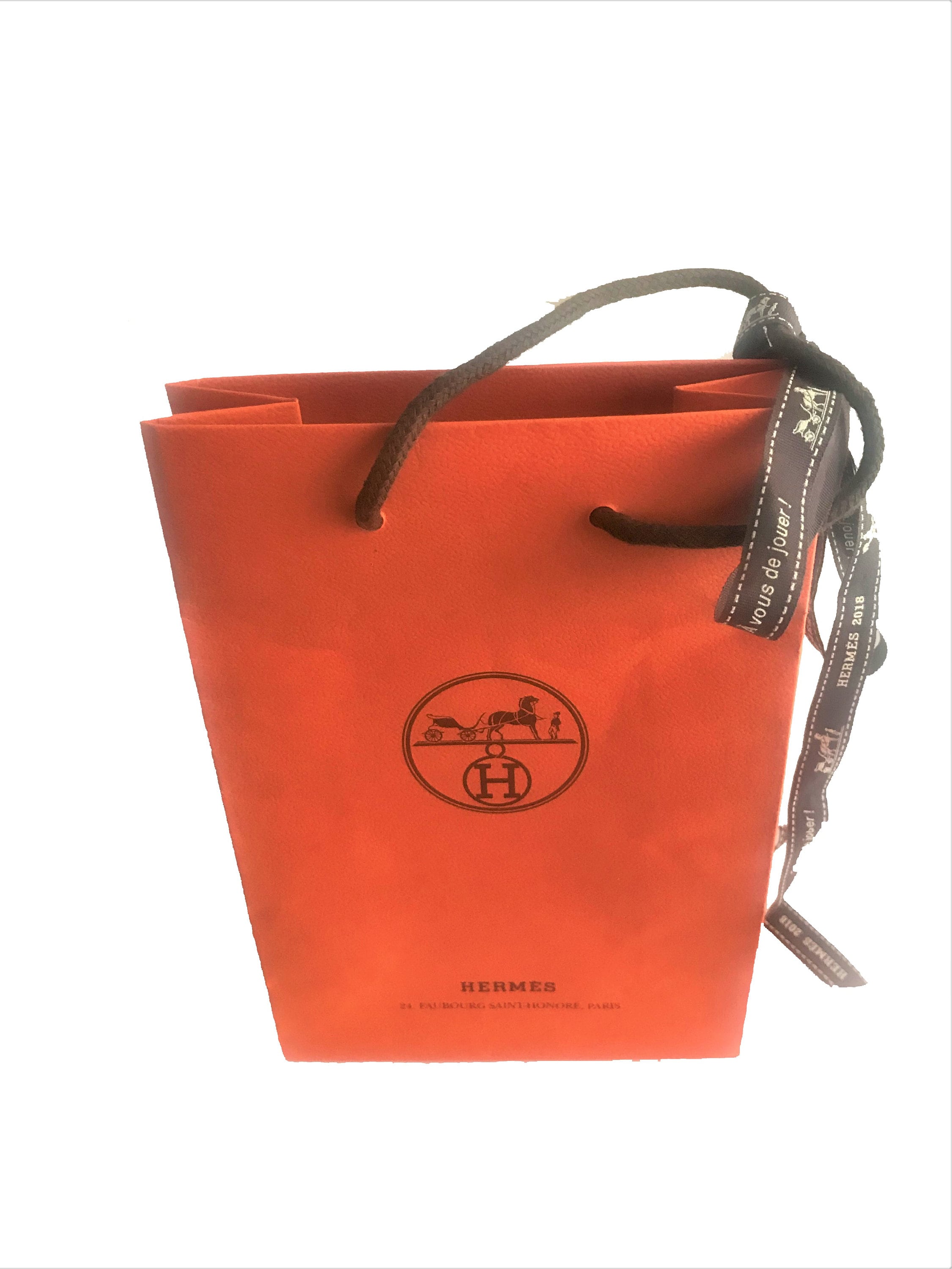 HERMES Gift Bag With Long Ribbon 