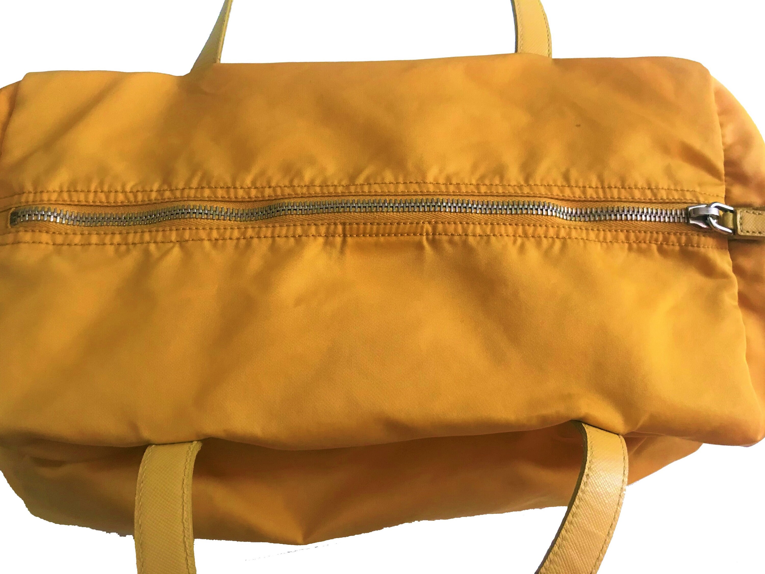 Vintage PRADA Classic Medium Size Yellow Nylon Shoulder Etsy