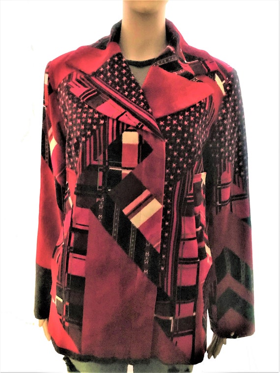 Vintage KENZO 80's Striking Multi-coloured Velvet 