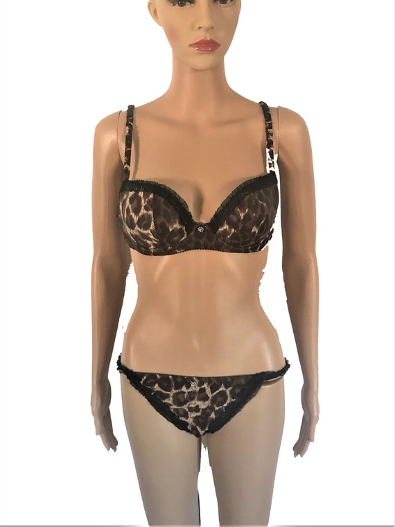 Leopard Print Sexy Silk Lingerie Set