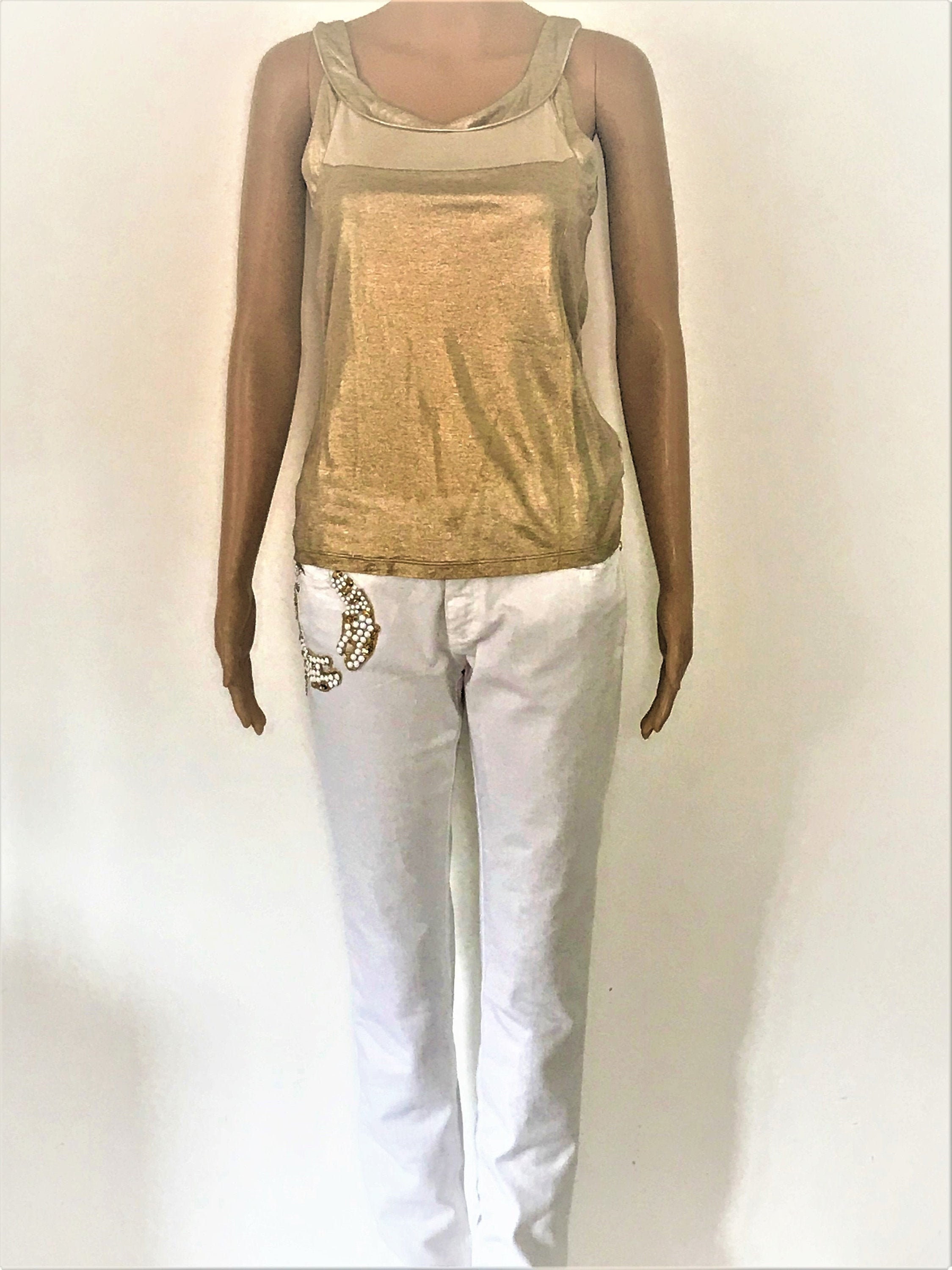 White Denim Trousers Pants Jeans Stone 