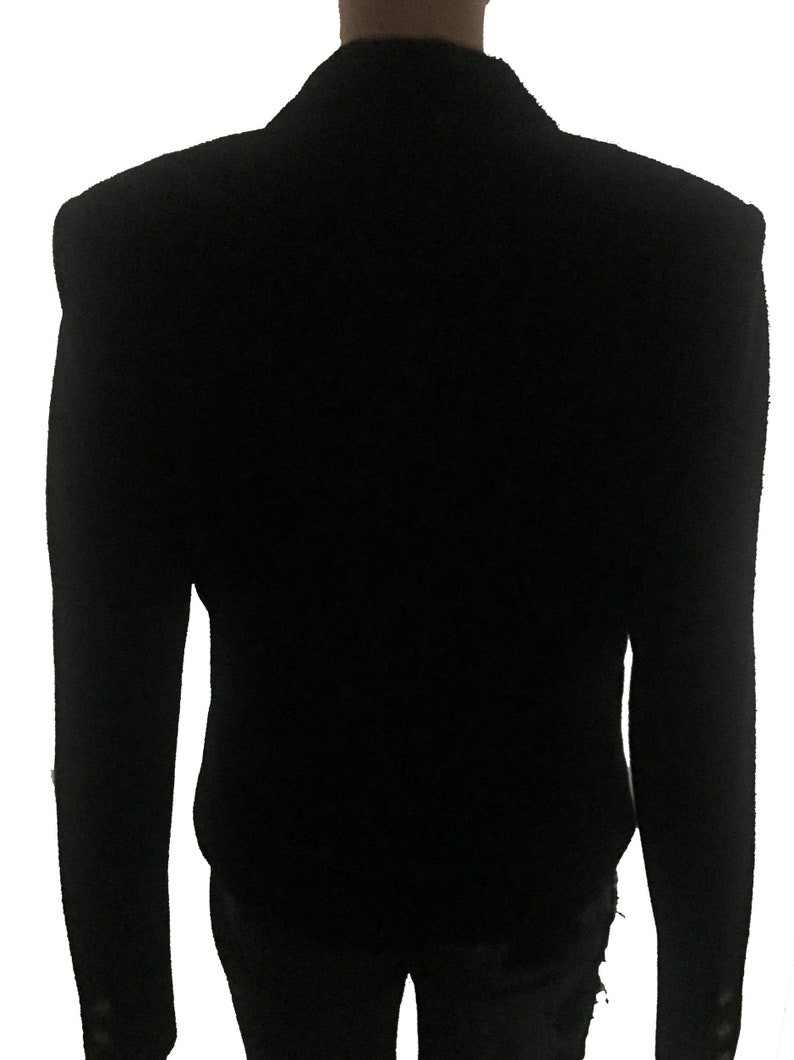 Vintage KENZO JUNGLE 80\u2019s Rare Collector Piece Black Wool Jacket Blazer Leopard Print