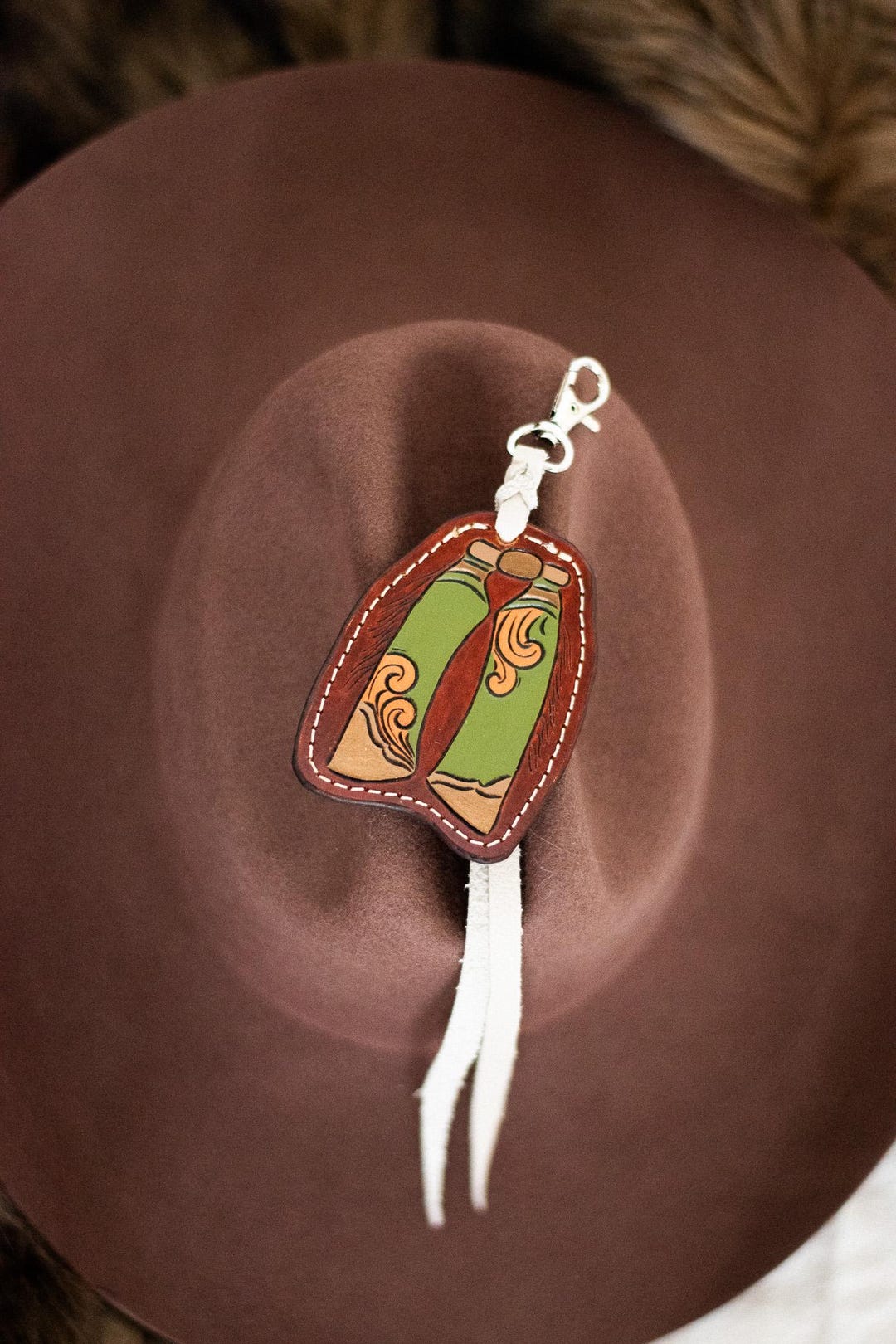 Tooled Leather Chaps Purse Charm/key Chain - Etsy