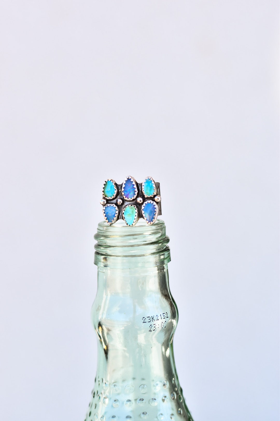 Turquoise + Opal Half Moon Ring