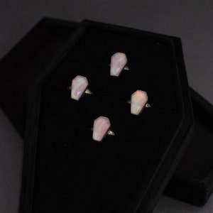Aurora Opal Coffin Ring