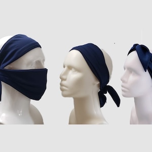 Headband Scarf Mask, with pull down Face Mask. Multifunctional 3 ways. Adjustable. PDF Sewing Pattern for download. Detailed Instructions
