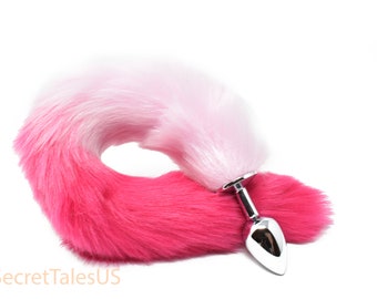 Tail Butt Plug / Fox Tail Butt Plug / Pink Tail Butt Plug / Rainbow Tail Butt Plug / Furry Tail Butt Plug / Tail Buttplug / MATURE