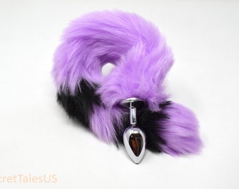 Tail Butt Plug / Fox Tail Butt Plug / Purple Tail Butt Plug / Black Tail Butt Plug / Furry Tail Butt Plug / Tail Buttplug / MATURE