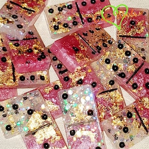 Resin Dominos/  Custom design / Pink Dominos