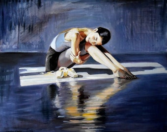 Ballerina painting, Ballet dancer, original ballerina artwork, ballet art 50x60 cm.