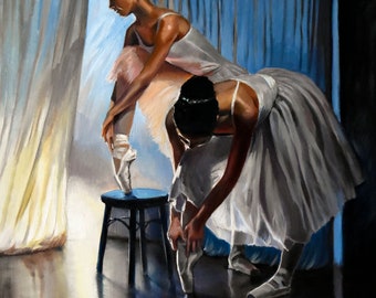 Ballerina painting, Ballet dancer artwork, original ballet art, Example for commission! 80x60 cm.