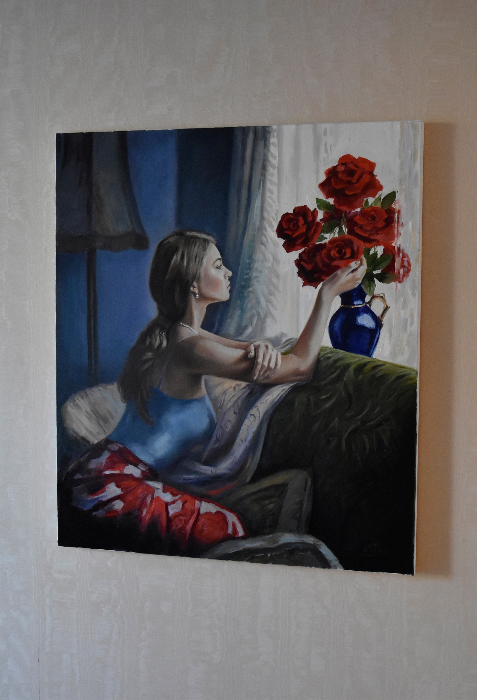 Commission painting from photo. A dialoge with roses Etsy