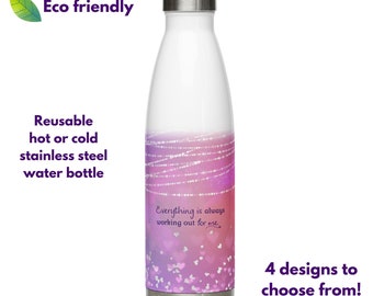 Stainless steel affirmation water bottle, reusable water bottle, thermos bottle, mindset double walled bottle eco friendly gifts for her