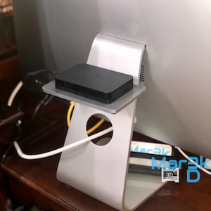 Estante de almacenamiento oculto para iMac / Impreso en 3D / Oficina / Accesorio de Apple / Disco duro externo