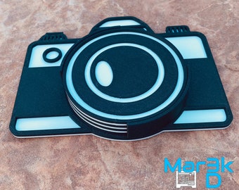 Conjunto de la montaña rusa de la cámara / Fotografía / Decoración del hogar / Cuerpo de la cámara / Coaster de la lente / Fotógrafo / Impreso en 3D