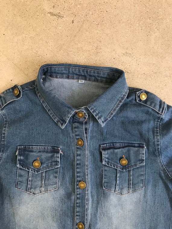 Vintage Denim Dress Shirt