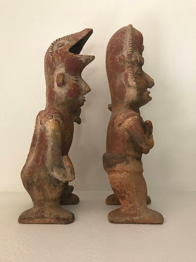 Vintage Myan / Aztec Clay Sculptures Etsy