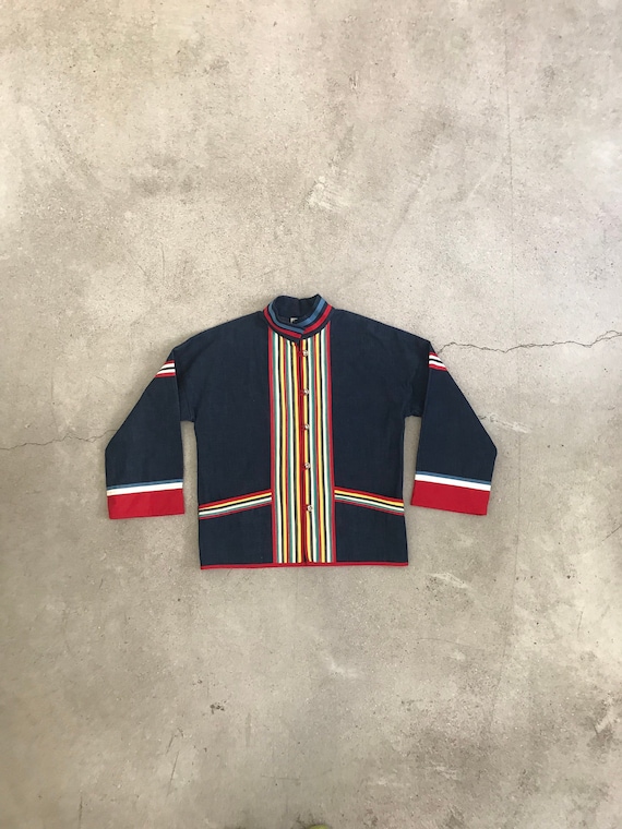 Vintage Denim Stripe Kimono Jacket - image 1