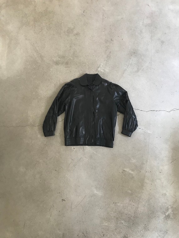 Vintage Leather Ruffle Jacket