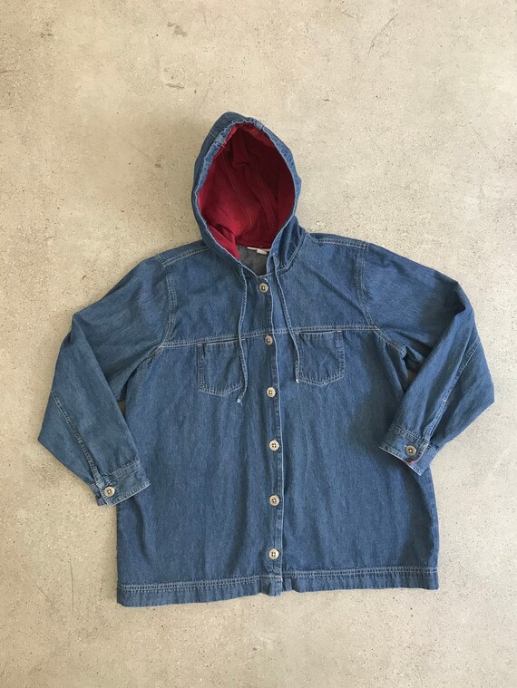 Vintage Hooded Denim Jacket - image 2