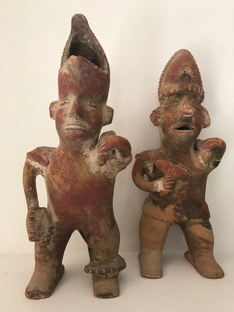 Vintage Myan / Aztec Clay Sculptures Etsy