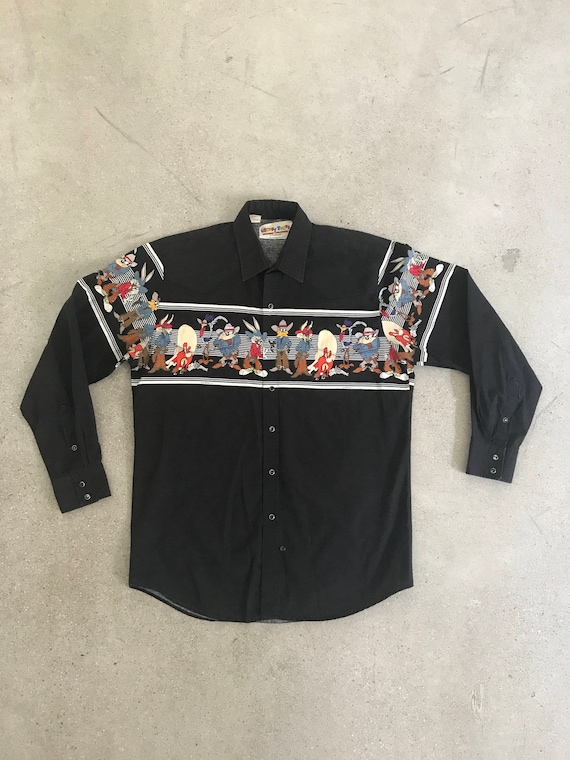 Vintage Karman Looney Tune Western Button Up - image 1