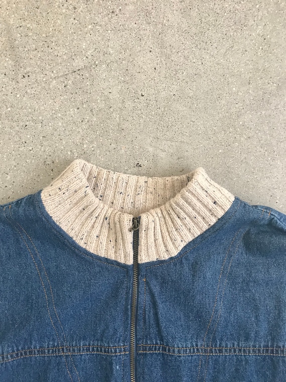 Vintage Denim Sweater Coat - image 2