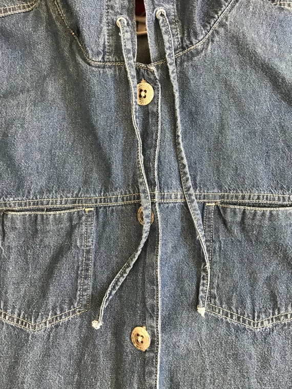 Vintage Hooded Denim Jacket - image 4