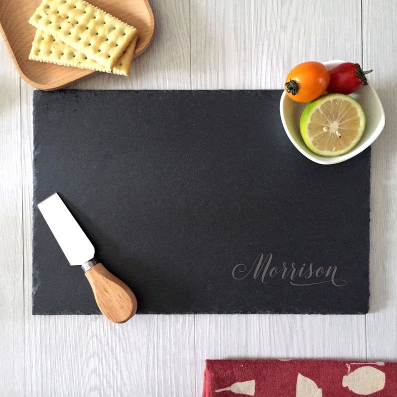 engraved personalized cutting board custom cheese tray slate birthday gifts wedding anniversary gifts housewarming gift for new couple CH047 image 2