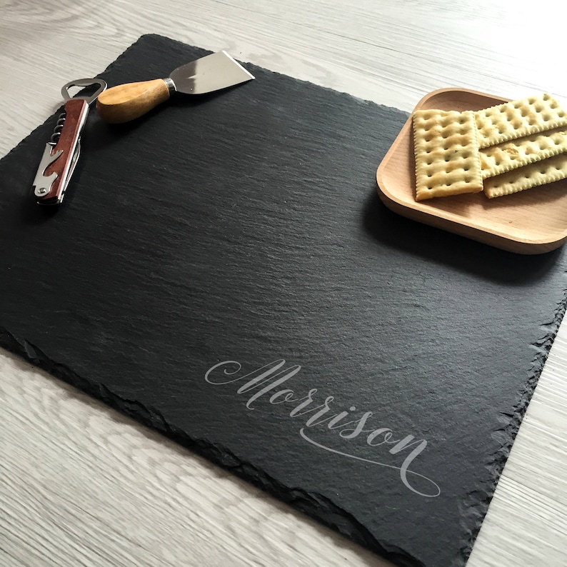 engraved personalized cutting board custom cheese tray slate birthday gifts wedding anniversary gifts housewarming gift for new couple CH047 image 4