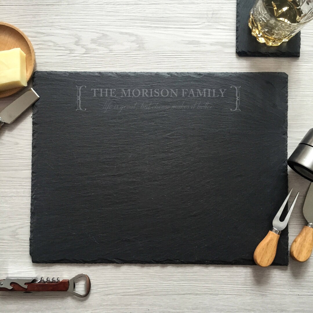 Slate Cheese Board Personalized Custom Cheese Tray Engraved - Etsy
