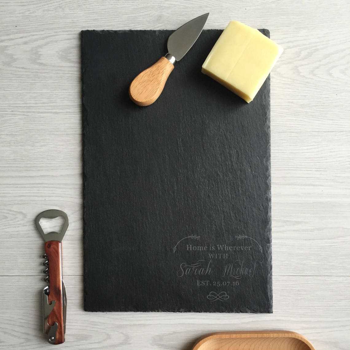 Custom Cheese Board Personalized Slate Cutting Board Laser Etsy