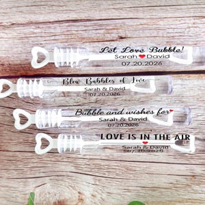 Personalized Wedding Bubble Wands, Custom Wedding Favors Bubbles For Guests in Bulk, Wedding Gifts, Soap Bubble Tube with Custom Name & Date