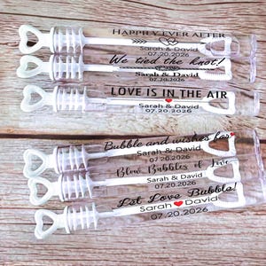 Personalized Wedding Bubble Wands, Custom Wedding Favors Bubbles For Guests in Bulk, Wedding Gifts, Soap Bubble Tube with Custom Name & Date