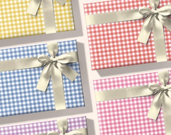 Gingham Wrapping Paper Roll, Pastel Checkered Gift Wrap, Cute Birthday Wrapping Paper, Cottagecore Gift Wrap, Spring Gift Wrap